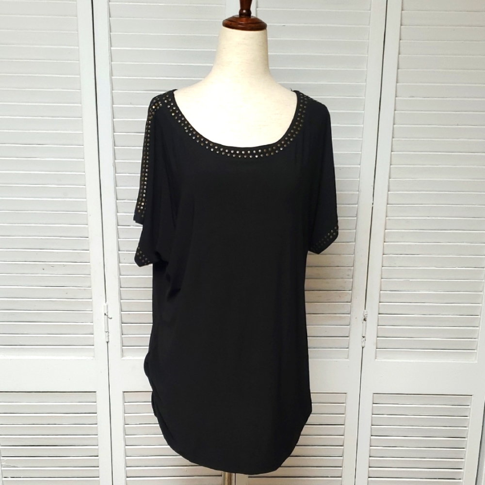 Espresso Black Studded Blouse Size L